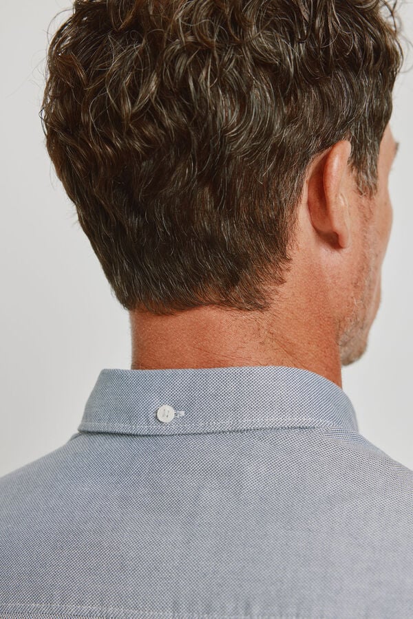 Springfield Camisa lisa de manga curta Azul indigo