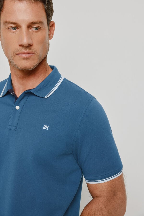 Pedro del Hierro Polo de manga curta Azul