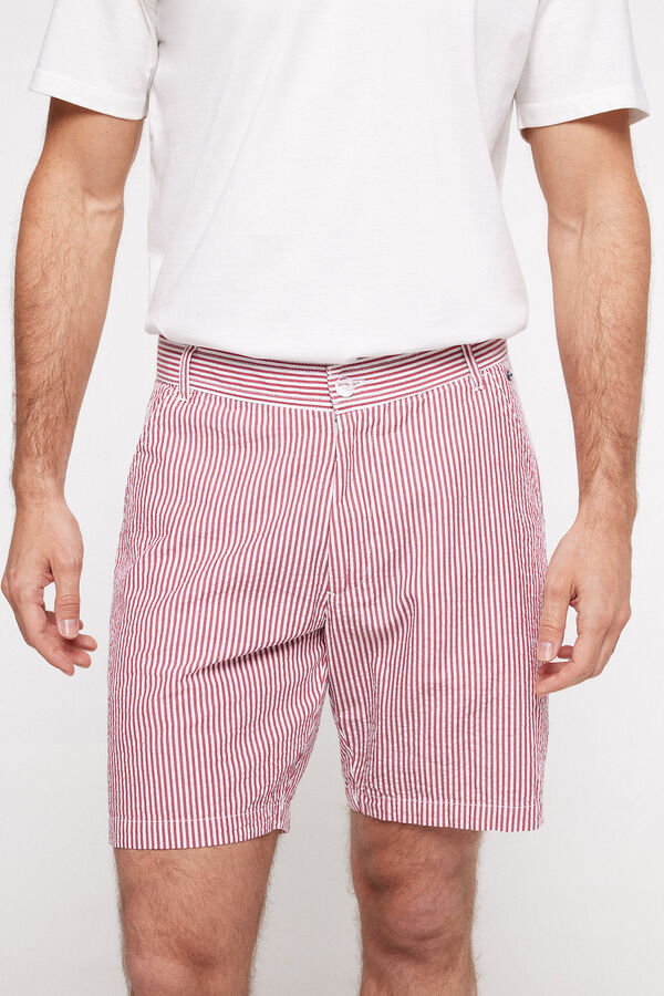 Milano Bermudas Borracha Algod&atilde;o Bordeaux