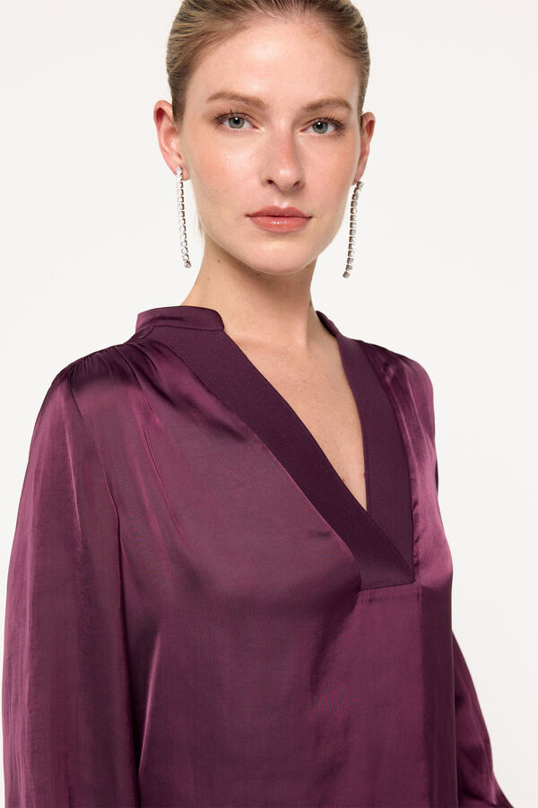 Milano Blusa satinada Vino