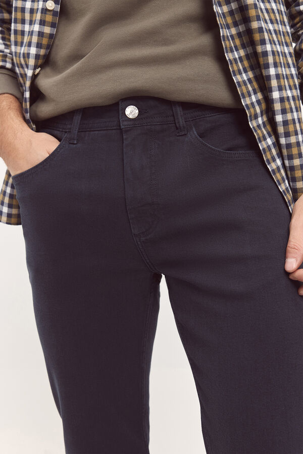 Milano Cal&ccedil;as Slim 5 bolsos Marinho