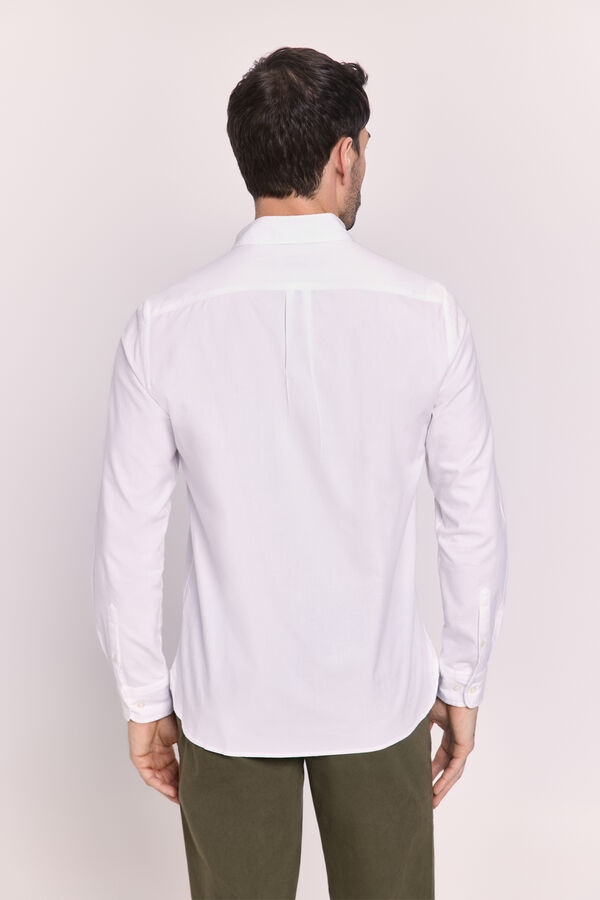 Pedro del Hierro Camisa sarja relaxed fit Branco