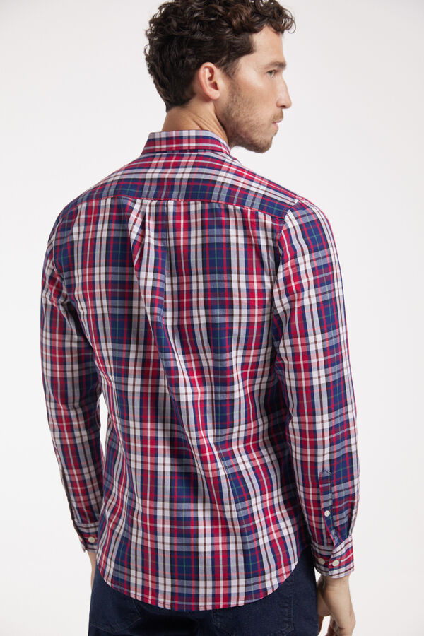 Fifty Outlet Camisa Oxford Cuadros Azul