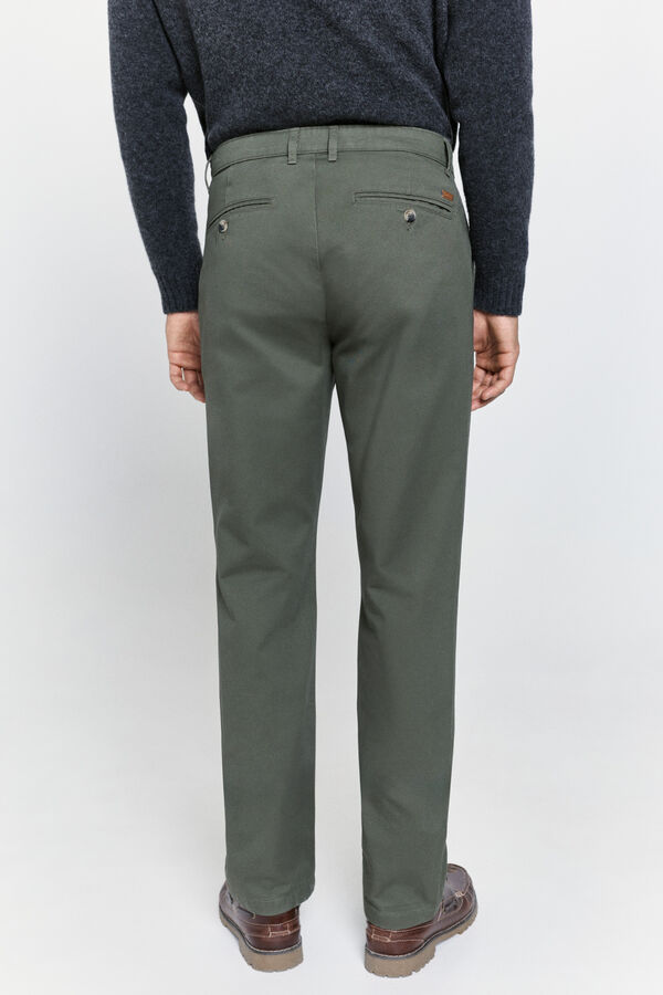 Milano Pantalón chino regular fit Kaki Oscuro