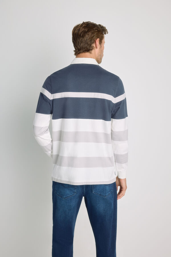 Milano Polo rayas manga larga Navy