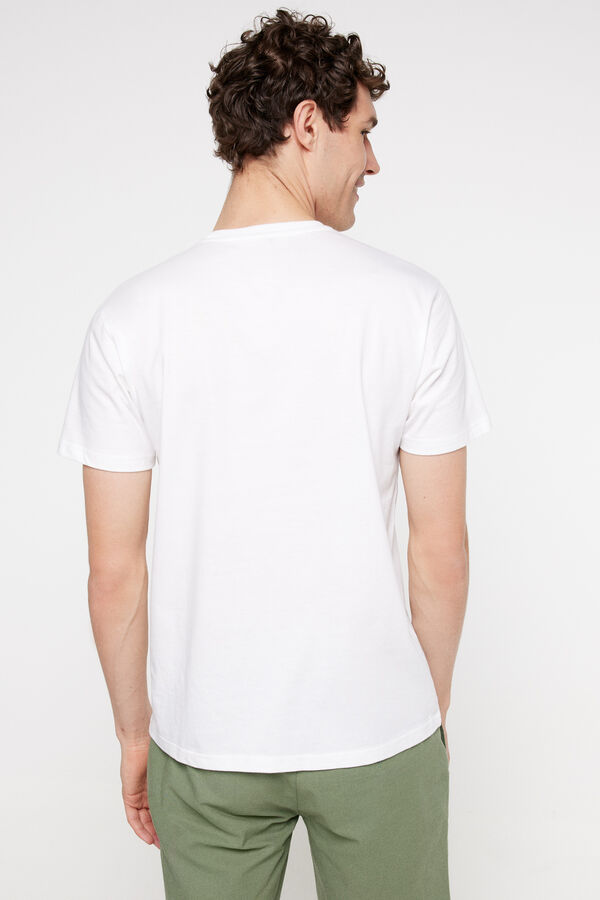 Fifty Outlet T-shirt manga curta. 100% algodão. Branco
