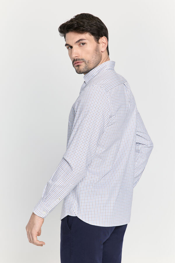 Pedro del Hierro Camisa cuadros manga larga Marr&oacute;n