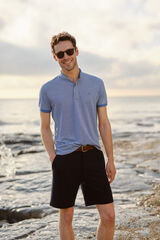 Milano Polo Mao Oxford Azul