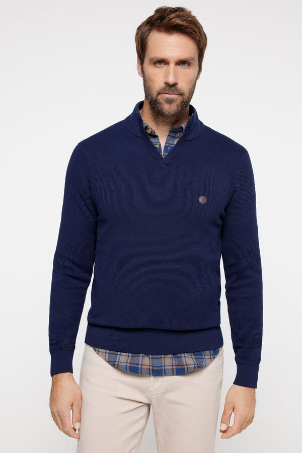 Milano Jersey cuello abierto Algod&oacute;n Navy