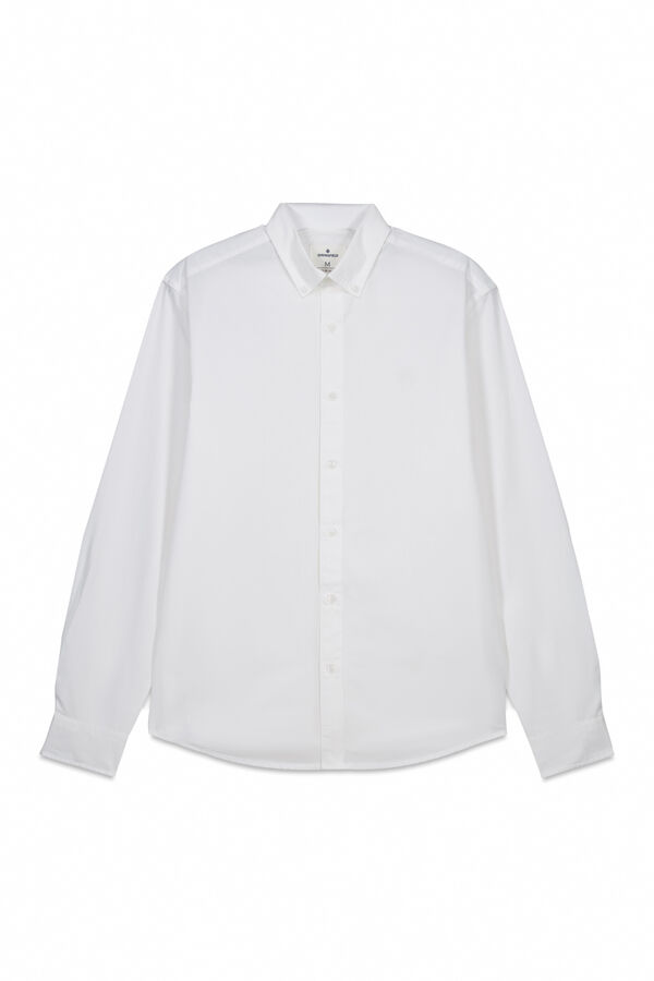 Springfield Camisa lisa de manga comprida Branco