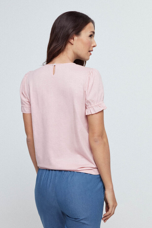 Fifty Outlet Camiseta bordado suizo Rosa
