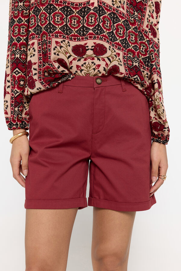 Milano Bermuda tipo chin&ecirc;s tecido elastico Bordeaux