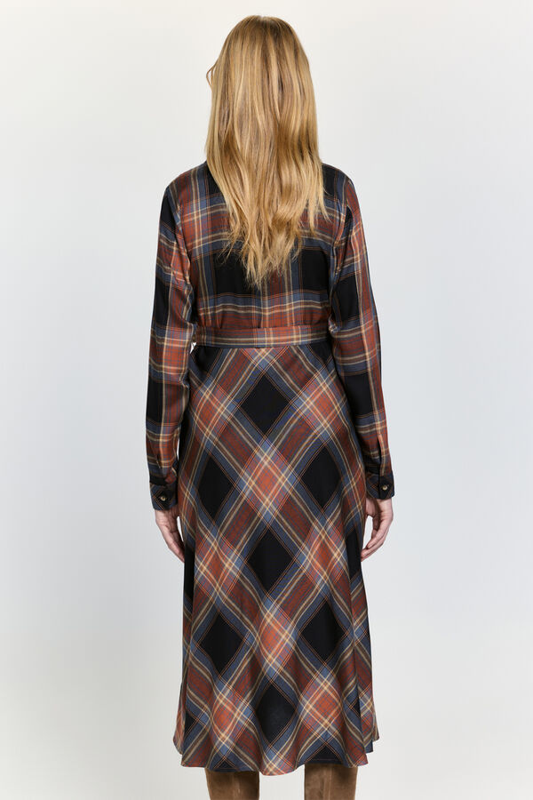 Milano Vestido camisero cuadros Beige