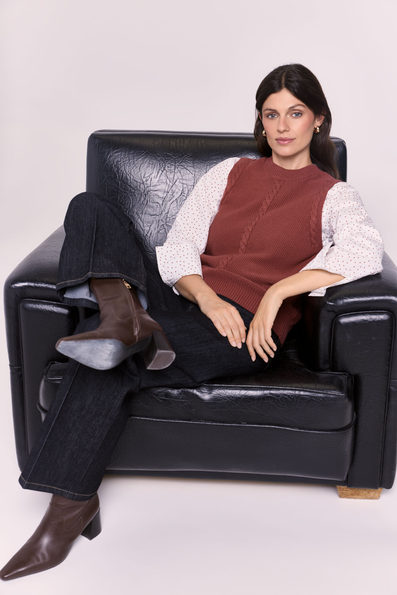 Milano Colete de malha com tran&ccedil;as