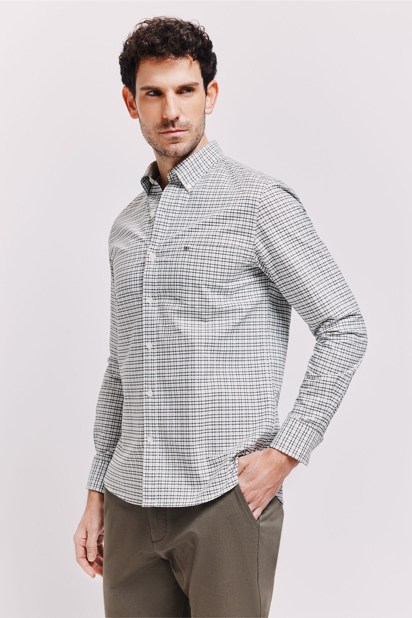 Pedro del Hierro Camisa cuadros manga larga