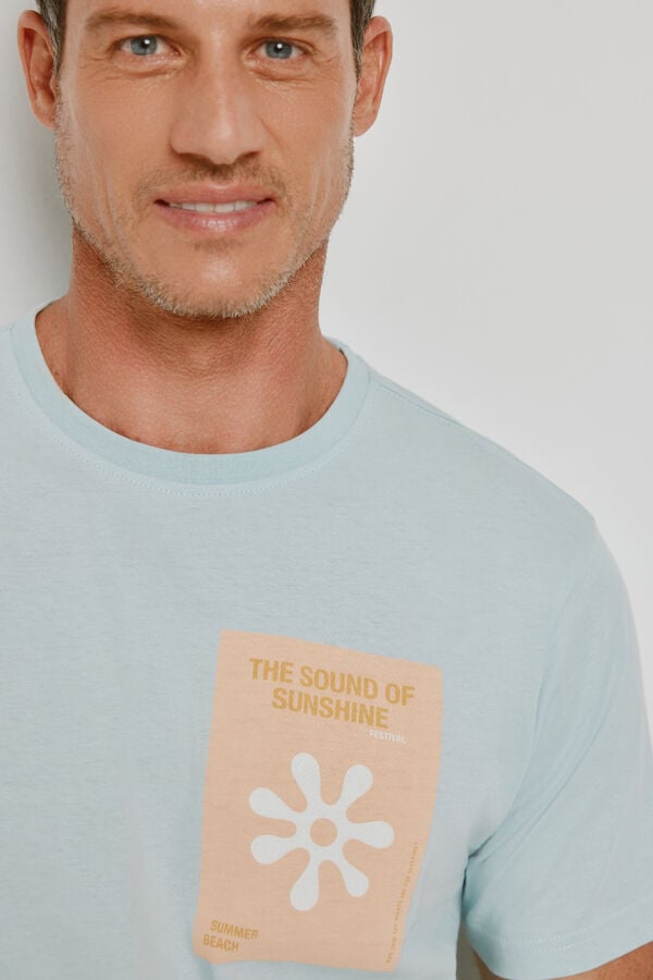 Springfield T-shirt gr&aacute;fica Springfield Estampado azul