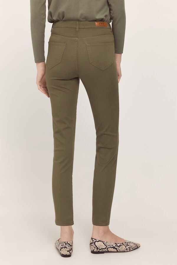 Milano Calças justas coloridas Cáqui médio