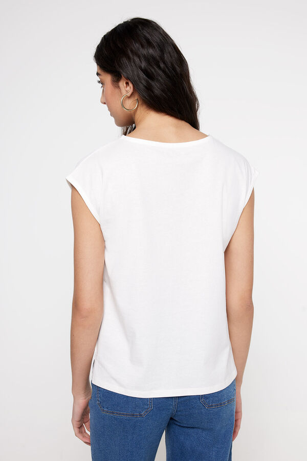 Fifty Outlet Camiseta bimateria Blanco