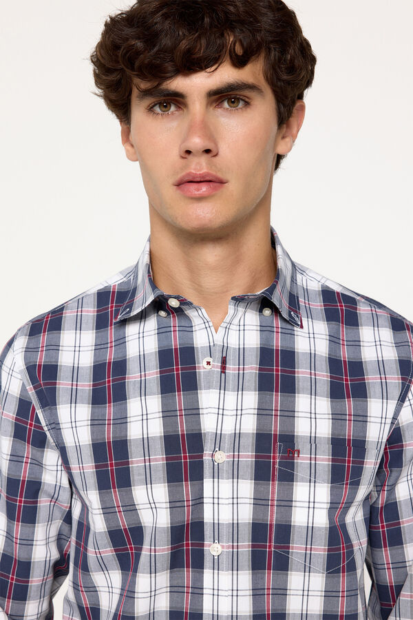 Milano Camisa Popel&iacute;n Cuadros Azul