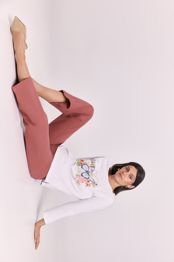 Milano Camiseta estampada manga francesa Blanco