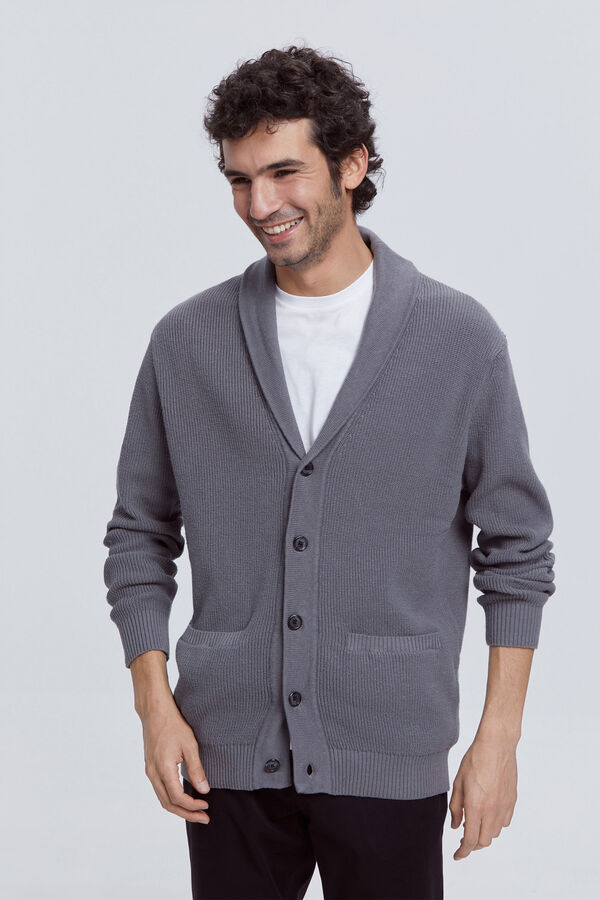 Milano Cardigan botões Cinza medio