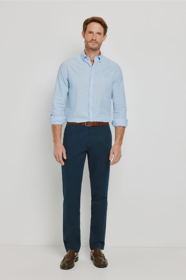 Milano Camisa lisa manga larga Azul Claro