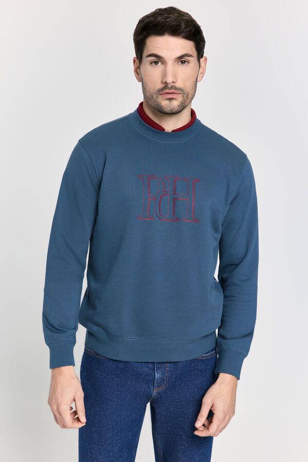 Pedro del Hierro Sudadera logo PdH regular fit Azul Oscuro