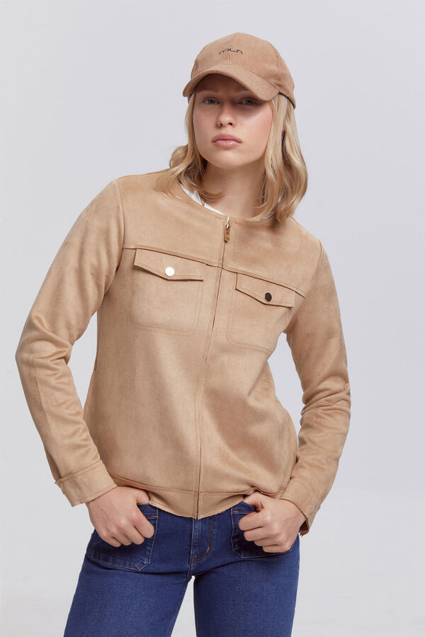 Milano Cazadora beige efecto ante Beige