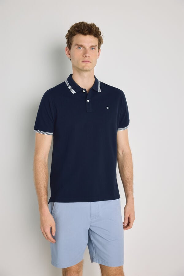 Pedro del Hierro Polo de manga curta Marinho