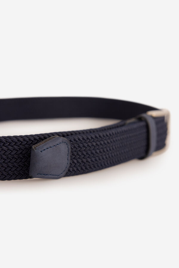 Milano Cinturón trenzado Sólido Navy