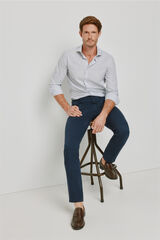 Milano Camisa rayas manga larga Azul