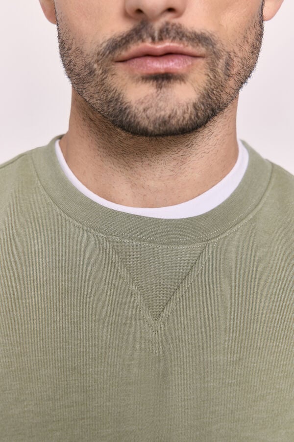 Milano Sudadera melange logo Kaki Claro