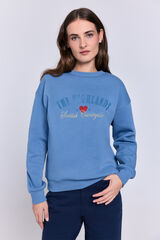 Milano Sudadera felpa azul texto Azul