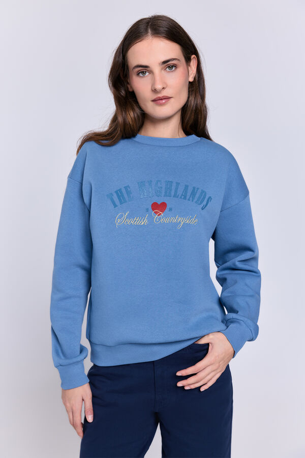 Milano Sudadera felpa azul texto Azul