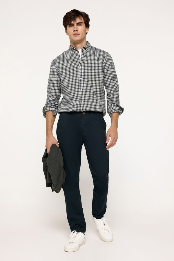 Milano Camisa Twill Cuadros Verde