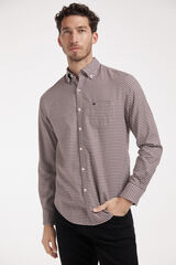 Fifty Outlet Camisa Twill Vichy marrom