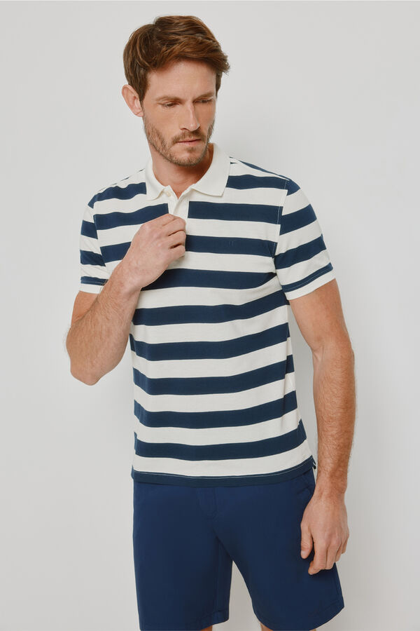 Milano Polo rayas manga corta Navy