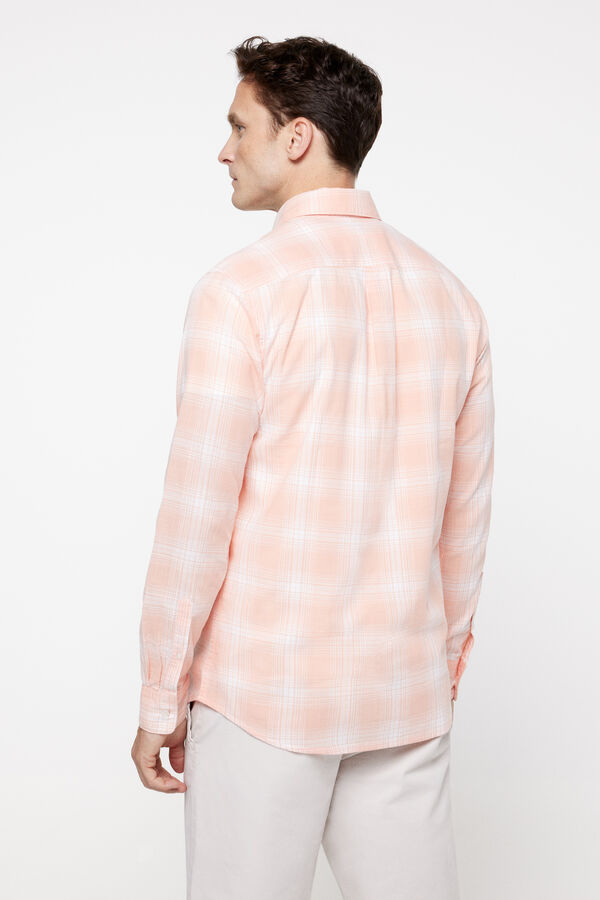 milano Camisa Slub Cuadros Bordeaux