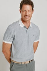 Pedro del Hierro Polo de riscas de manga curta Branco