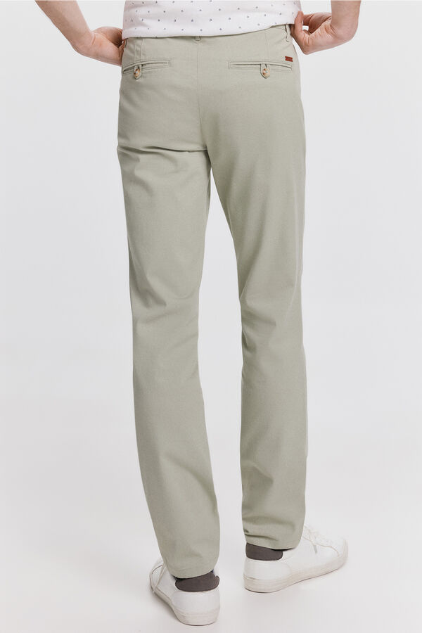 Milano Pantal&oacute;n Chino Liso Kaki Claro