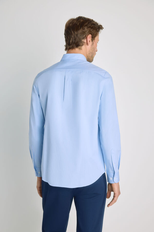 Milano Camisa lisa manga larga Azul Claro