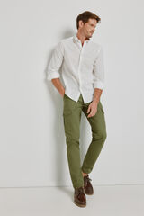 Milano Camisa lisa de manga comprida Branco