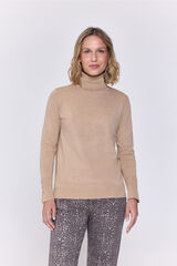 Milano Camisola de gola alta de viscose Camel