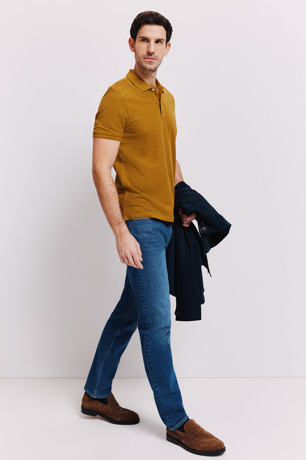 Milano Polo manga curta Areia