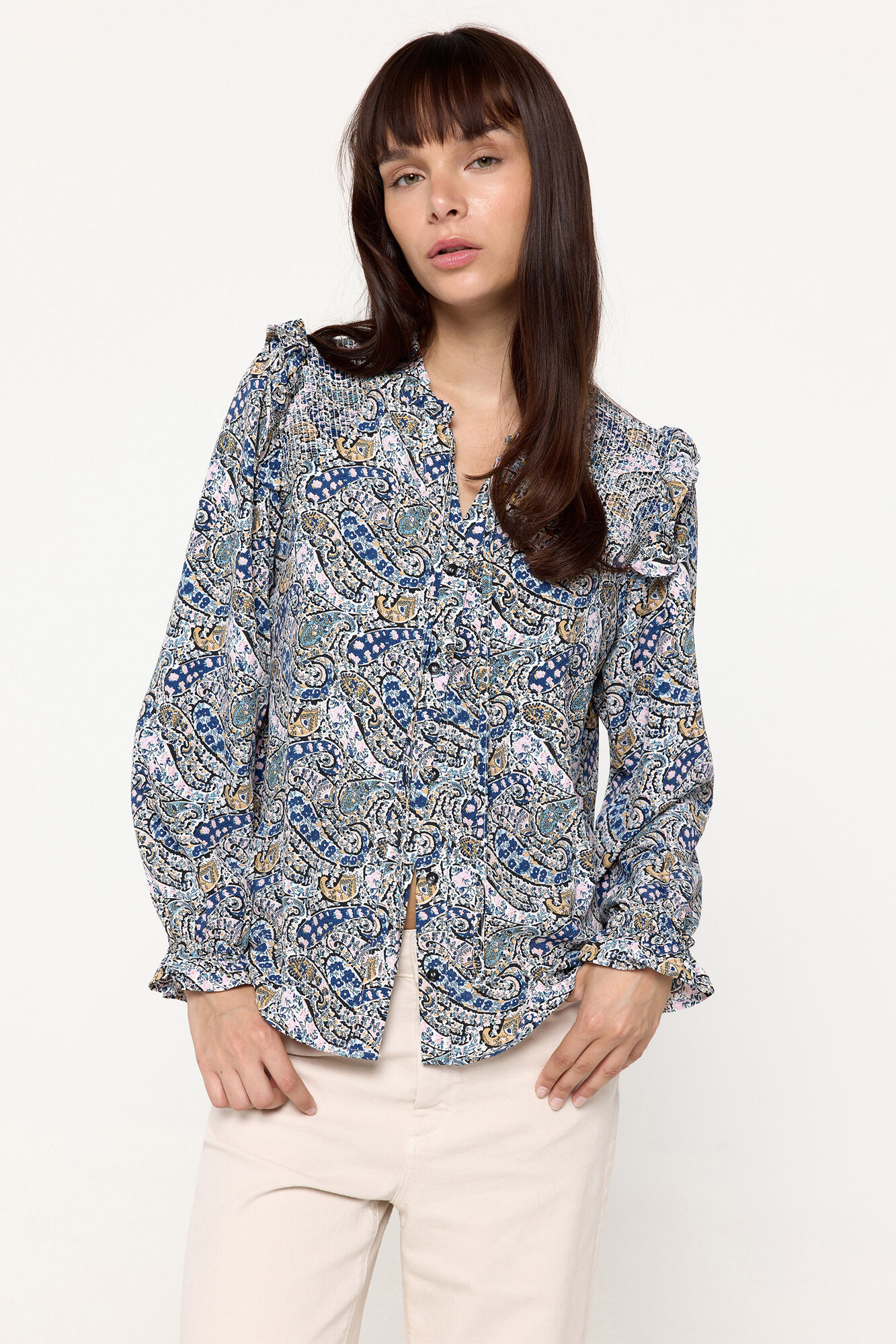 Milano Blusa Fluida Volantes