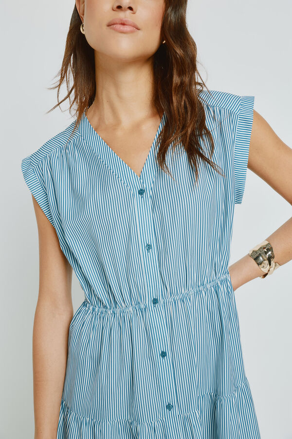 Milano Vestido escote pico Azul Oscuro