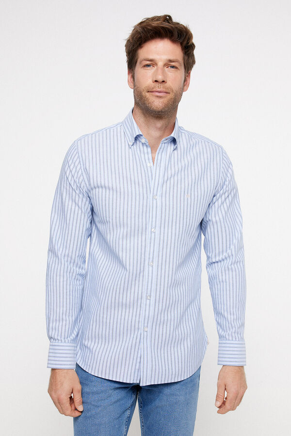 Fifty Outlet Camisa Oxford Rayas navy mix