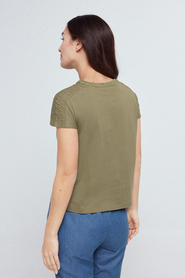 Fifty Outlet Camiseta fruncido hombros green water