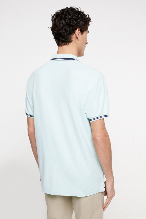 Fifty Outlet Polo PDH tipping em contraste Azul