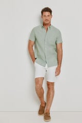 Pedro del Hierro Camisa lisa de manga curta C&aacute;qui m&eacute;dio